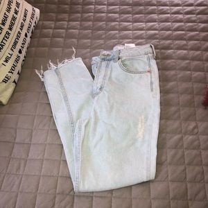 Light wash high waisted mom jeans